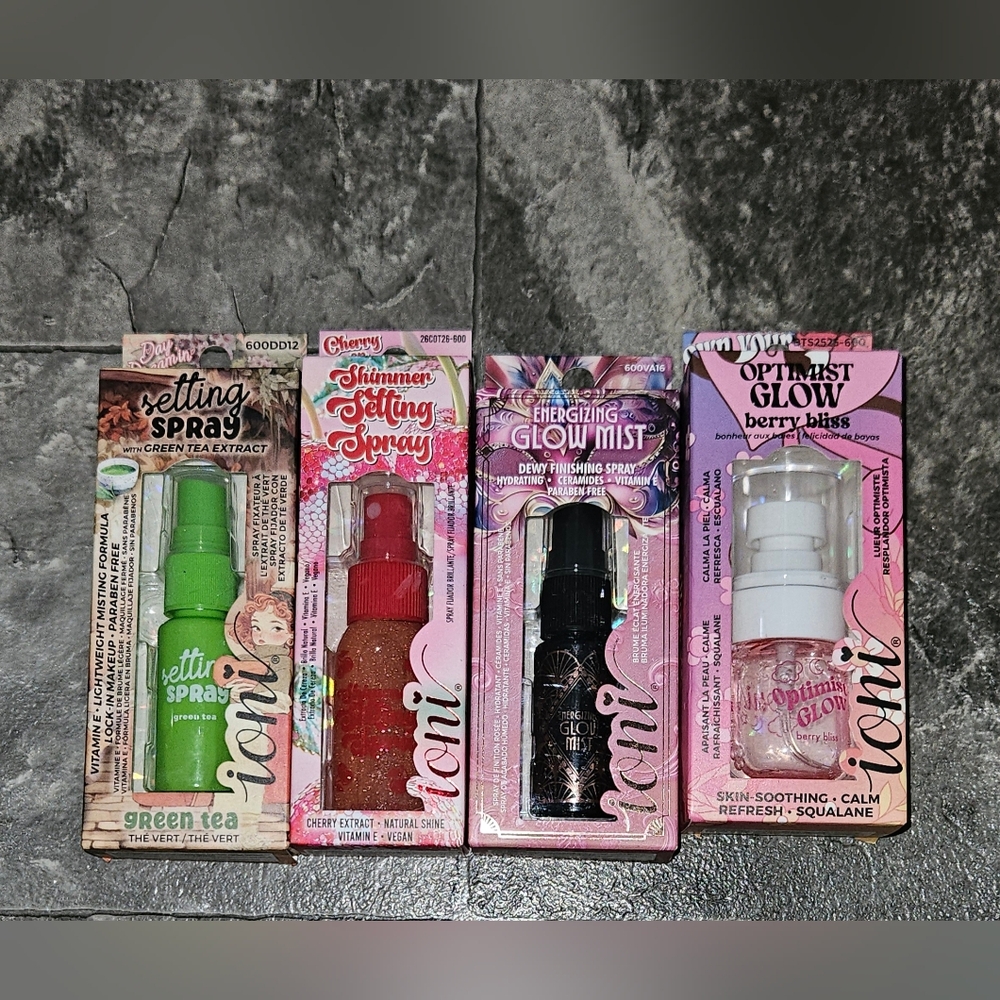 Assorted Ioni Setting Spray Bundle- Shimmer, Glowy, Energizing & More BNIB